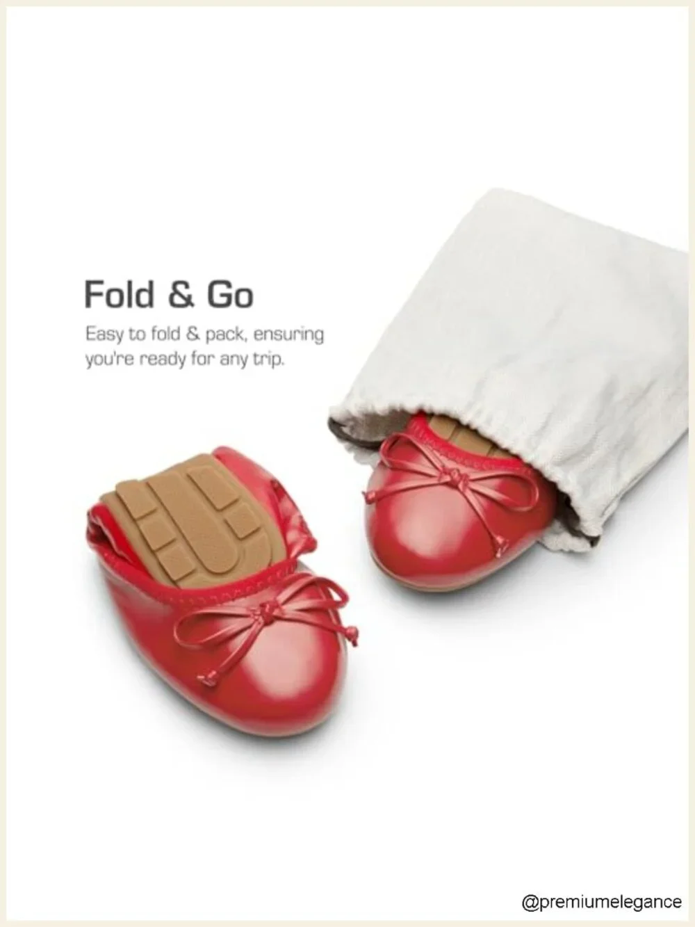 Foldable Ballet Flats for Women, Lightweight Slip-On Dress Shoes with Cushioned